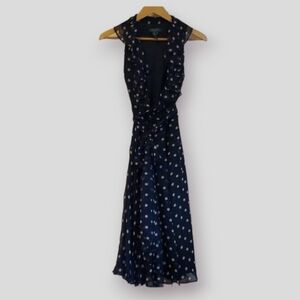 Lauren Ralph Lauren navy and white polka dot dreas